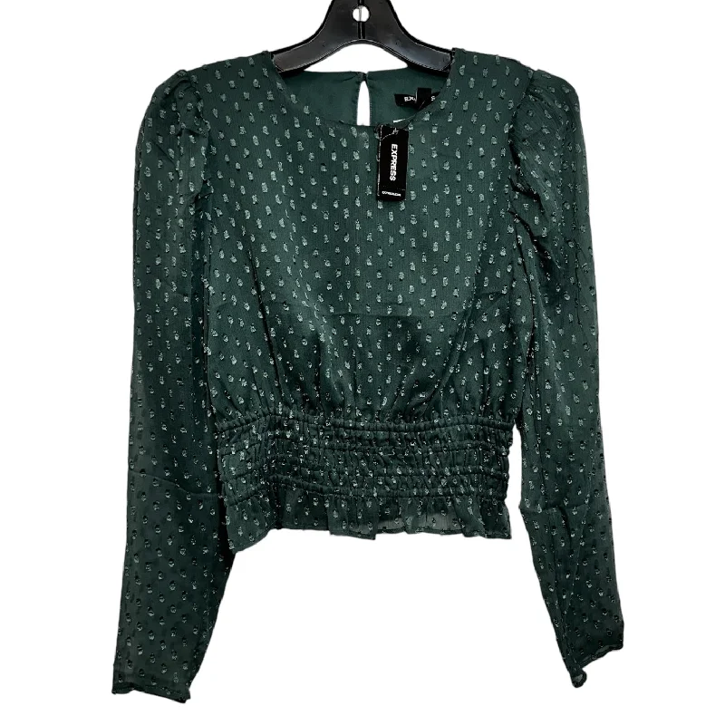 Top Long Sleeve By Express In Green, Size: Xs