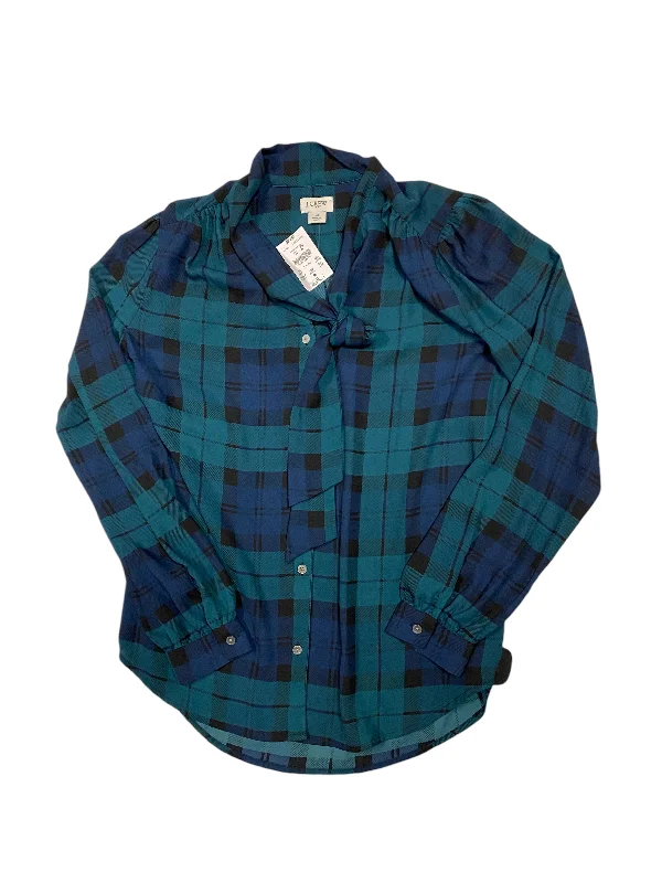 Top Long Sleeve By Express In Plaid Pattern, Size: Xs