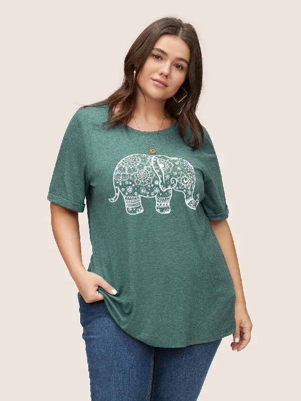 Art & Design Elephant Print T-shirt