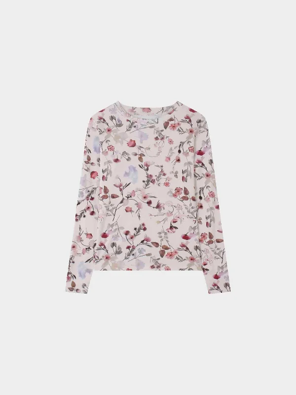 Basic Printed T-shirt-Soft Floral