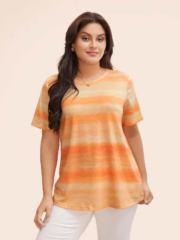 Ombre Tie Dye Round Neck T-shirt