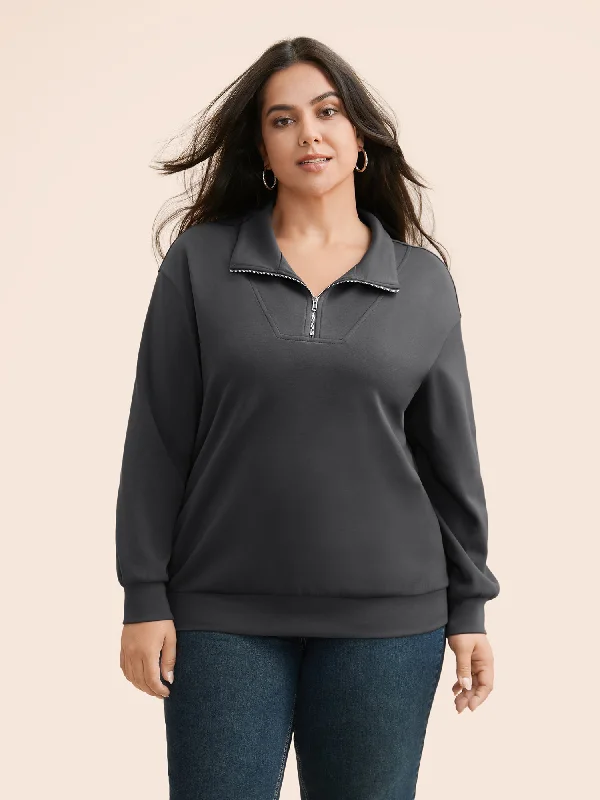 Supersoft Essentials Solid Half Zip Sweatshirt