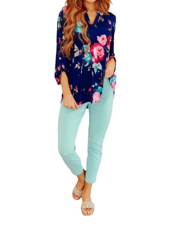 Magic Ankle Crop Skinny Pants In Aqua