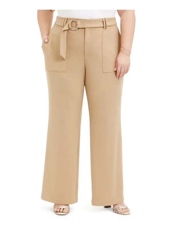 Plus Womens Belted Office Wear Pants