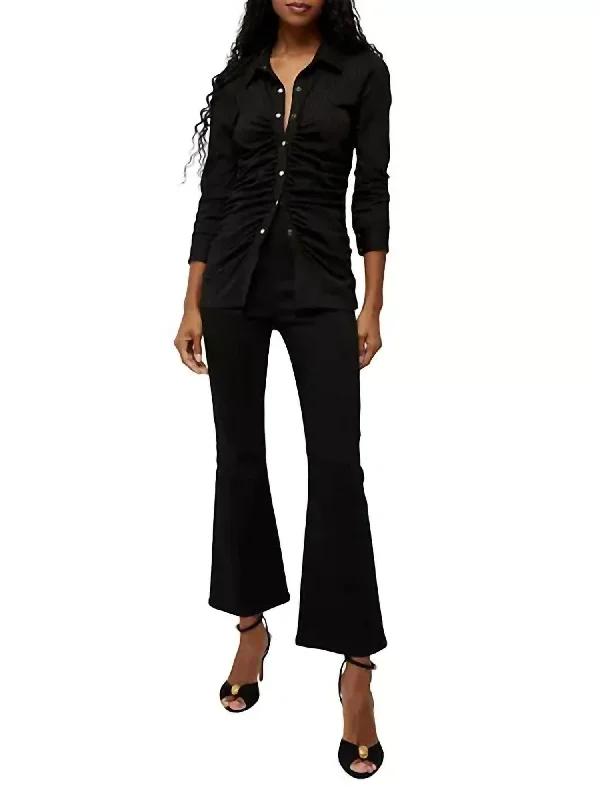 Sana Pull On Ankle Flare Pant In Onyx