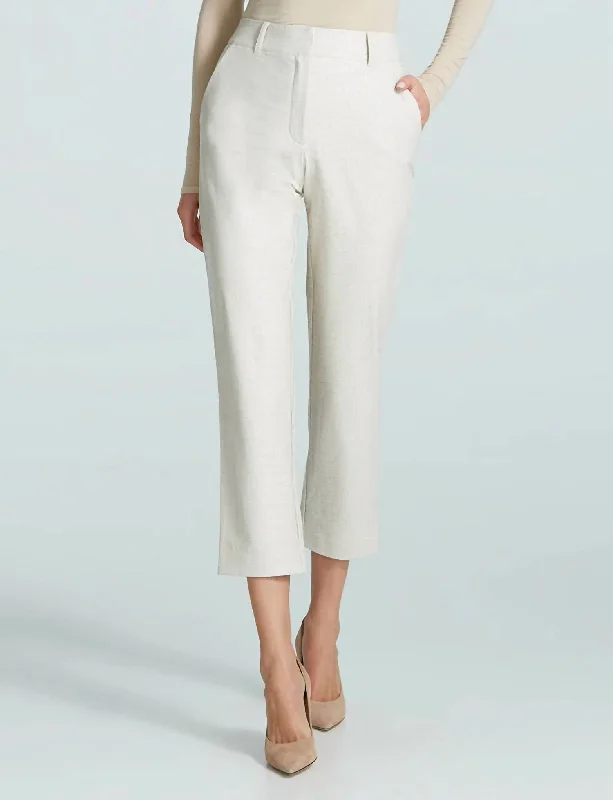 Women's Faux Leather Trouser In Ivory