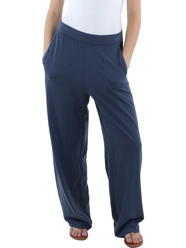 Womens Stretch Lyocell Straight Leg Pants