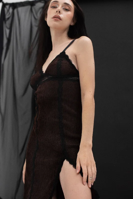 Rachel Slip Dress in Chocolate