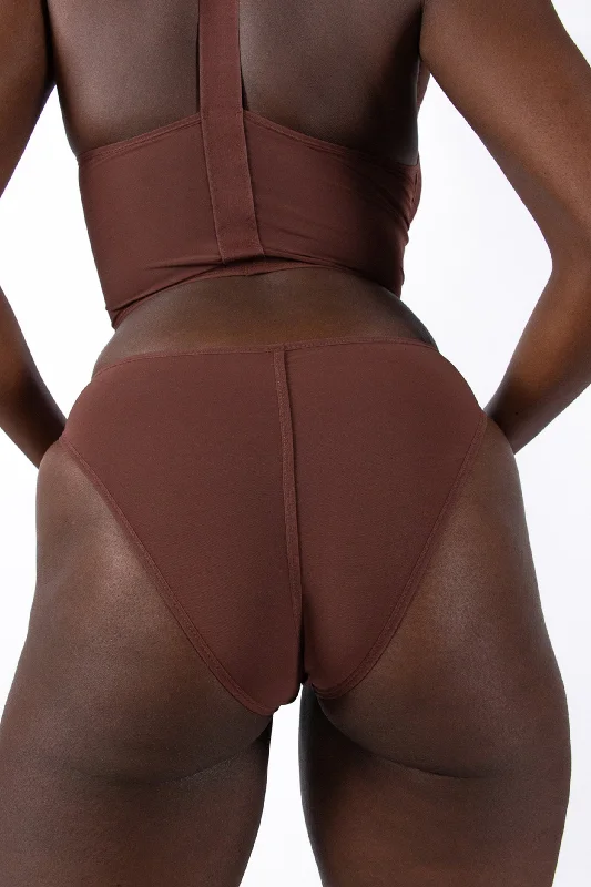 Savage High Waist Brief in Chocolate