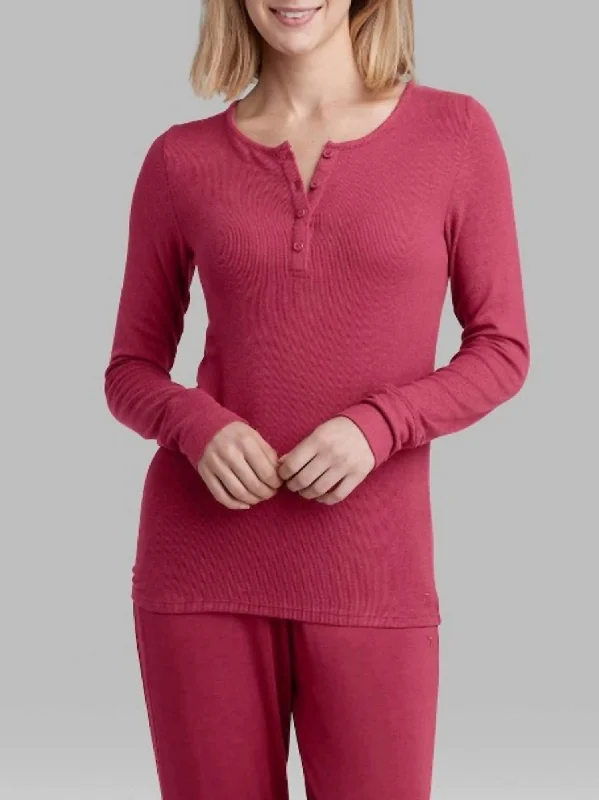 Downtime Lounge Henley In Ruby