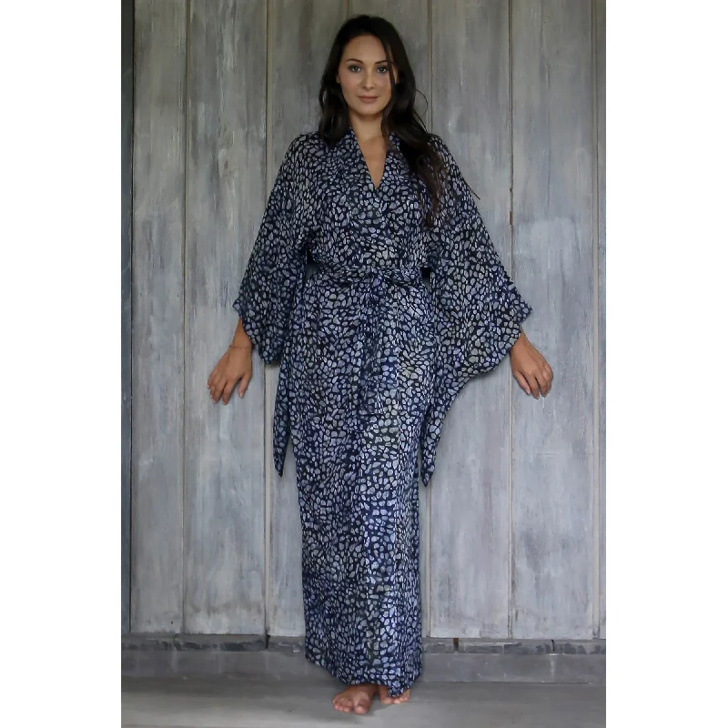 Grey Handcrafted Batik Robe